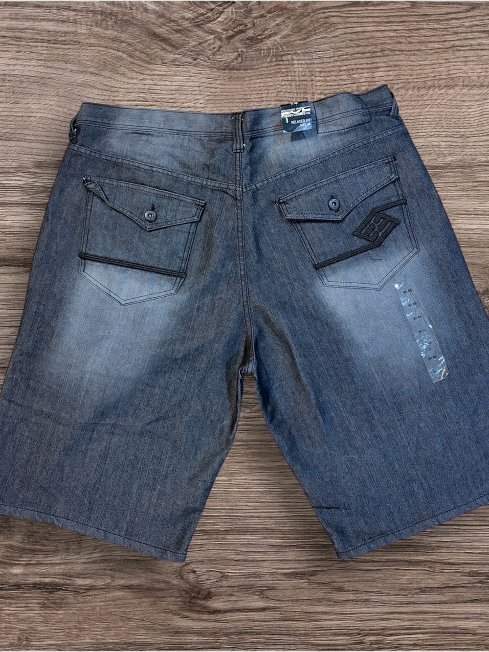 Enyce Men's black on black  Denim-Style Shorts y2k nwt